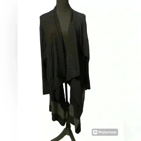 Lane Bryant open front waterfall cardigan in black & gray size 22/24 - Picture 1 of 7